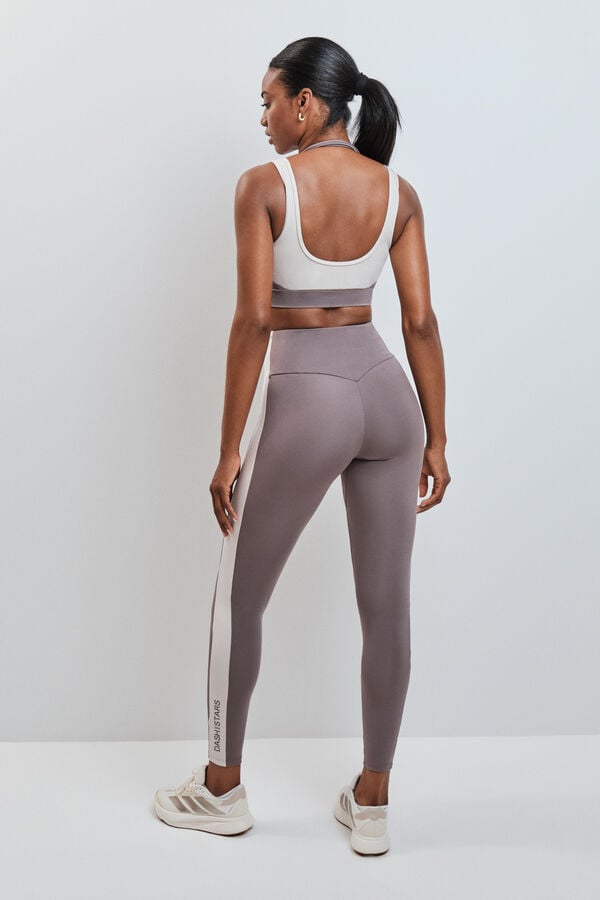 Dash and Stars Braon duge helanke 4D STRETCH sa kontrastom nude