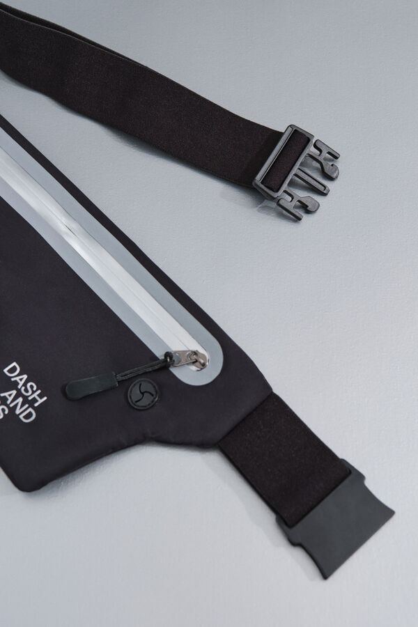 Dash and Stars Extra flat black bum bag black