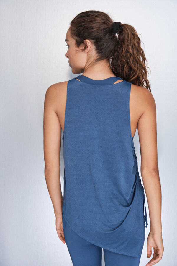 Dash and Stars Plavi asimetrični majica halter blue