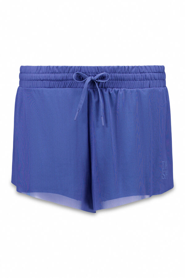 Dash and Stars Blue mesh fabric ultra-light short blue