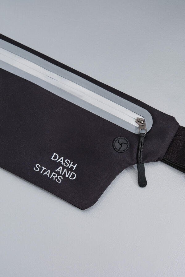 Dash and Stars Extra flat black bum bag black