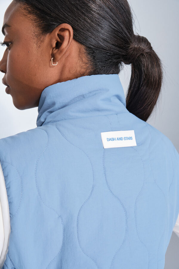 Dash and Stars Plavi podstavljeni štepano prsluk blue