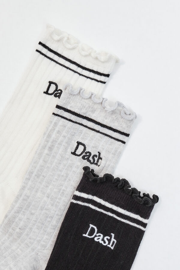 Dash and Stars Pakovanje od 3 para dugačkih pamučnih čarapa sa logom white