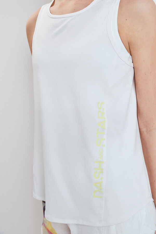 Dash and Stars Bela majica bez rukava sa halter izrezom white