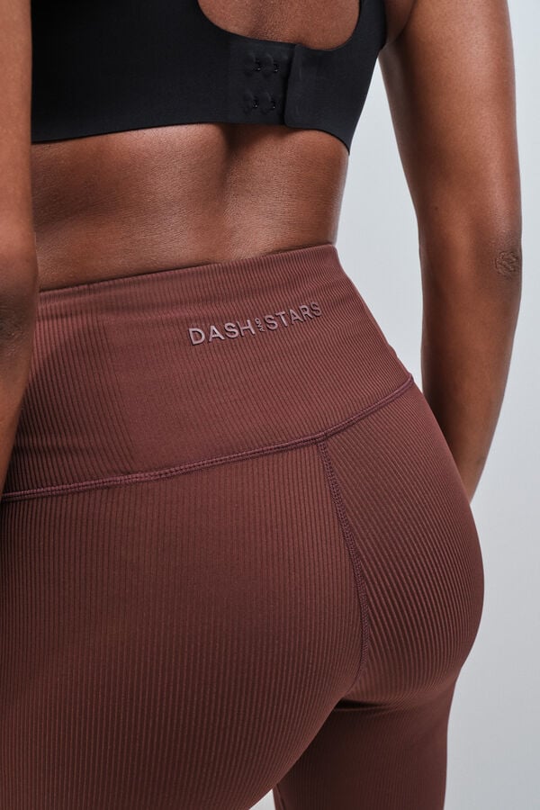 Dash and Stars Bordo rebraste helanke sa zvonastim nogavicama burgundy