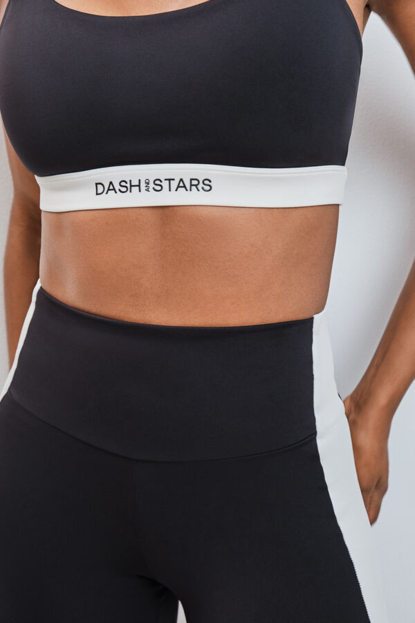 Dash and Stars Crne duge helanke 4D STRETCH sa kontrastom black