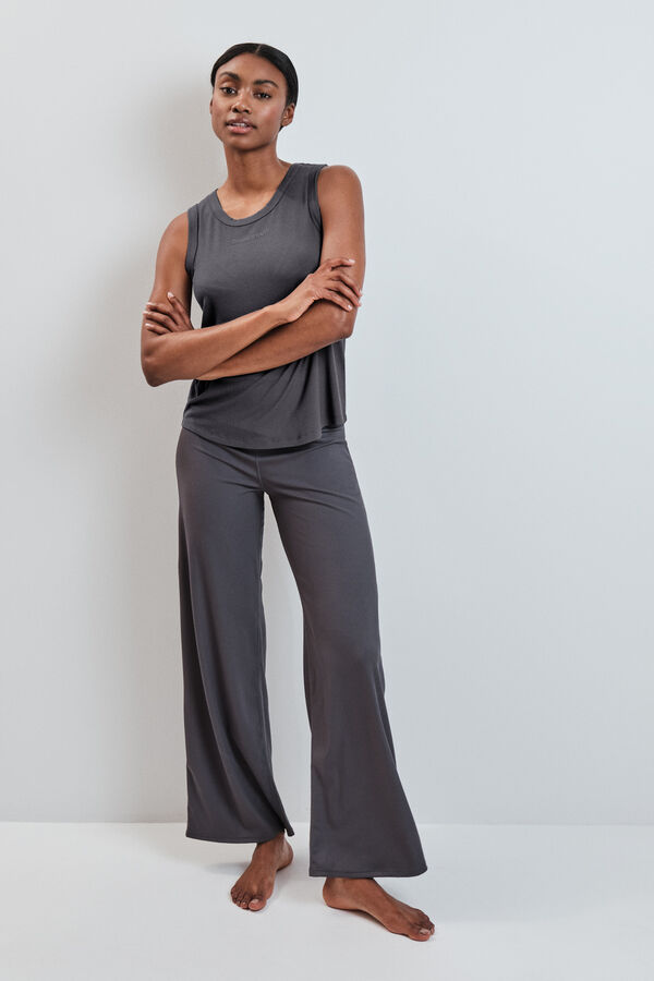 Dash and Stars Sive rebraste duge palazzo pantalone grey