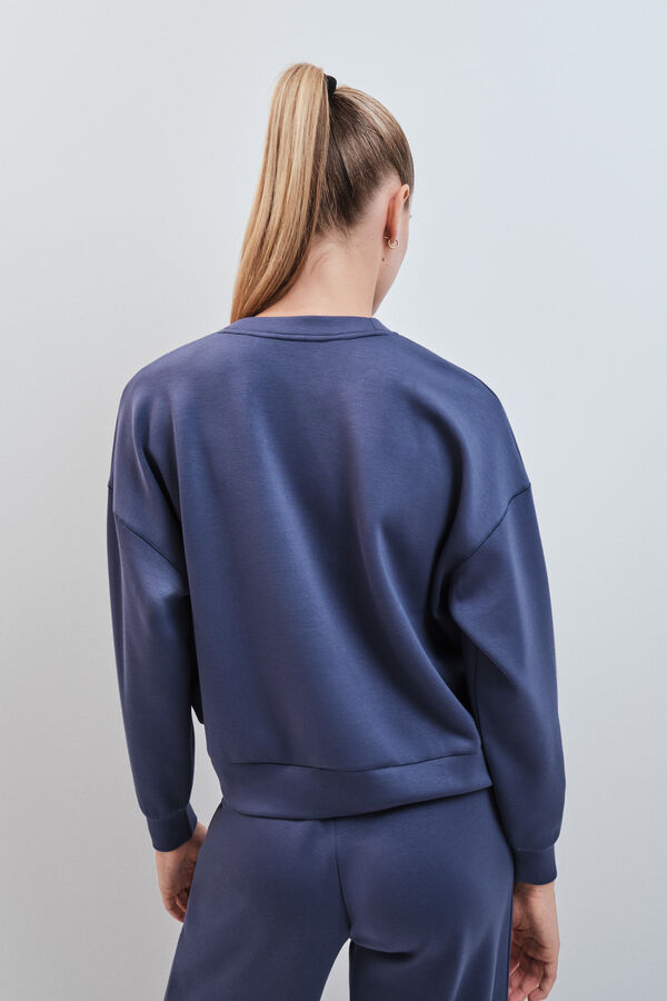 Dash and Stars Sweatshirt college em modal azul azul