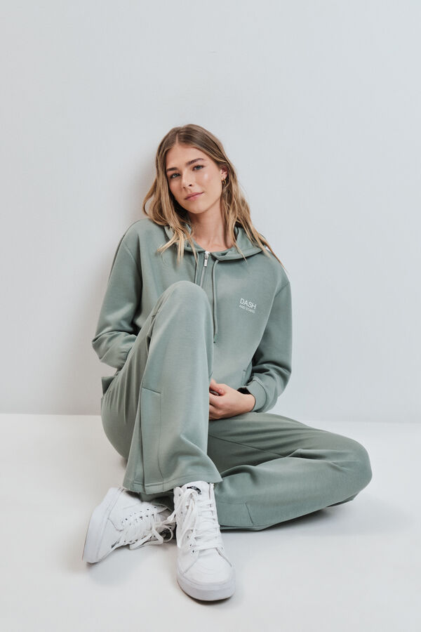 Dash and Stars Zelena mekana jakna sa kapuljačom od viskoze green