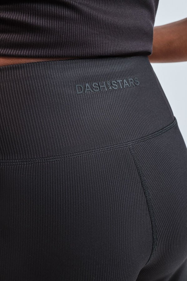 Dash and Stars Crne rebraste duge palazzo pantalone black
