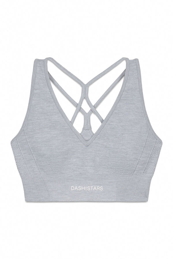 Dash and Stars Grey sports bra SEAMLESS COMFORT grey