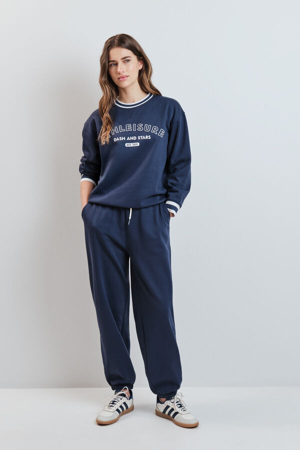 Dash and Stars Plave pli&scaron;ane ravne pantalone blue