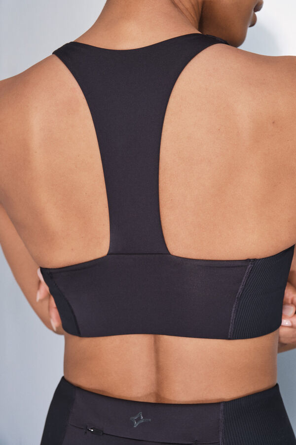 Dash and Stars Soutien-gorge de sport noir extensible 4D noir