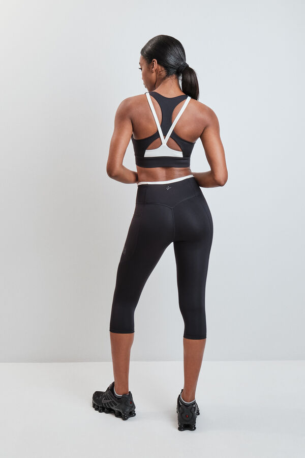Dash and Stars Black cropped leggings 4D STRETCH black