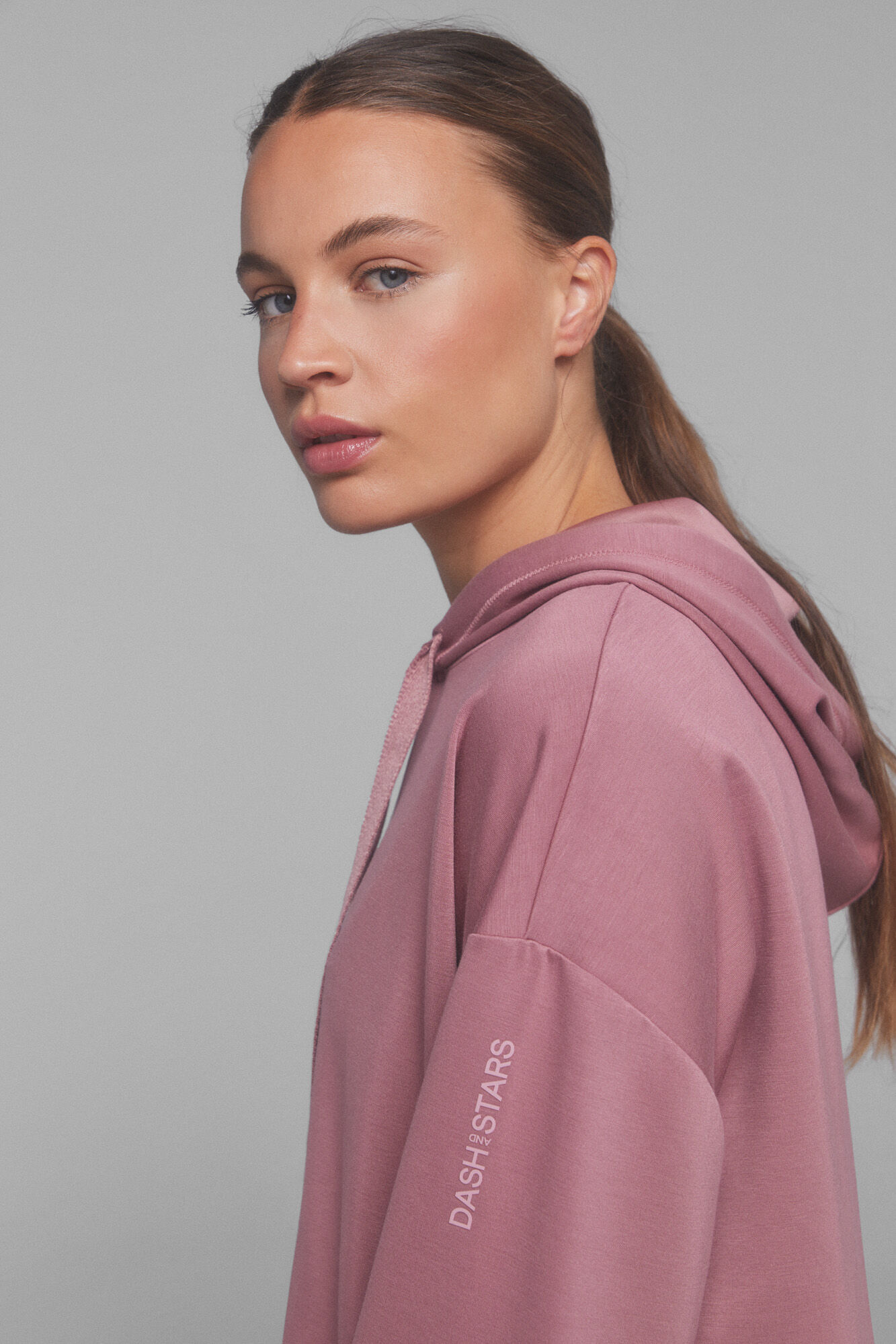 Dash and Stars Sudadera capucha suave rosa