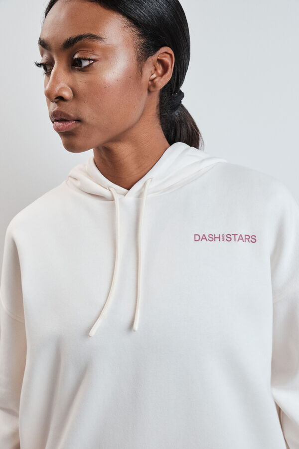 Dash and Stars Beli pamučni duks beige