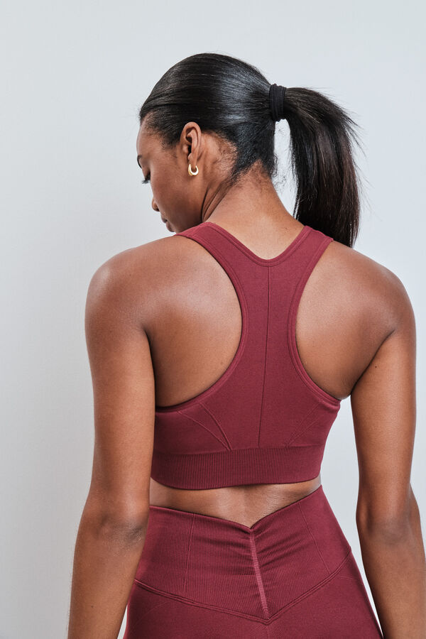 Dash and Stars Crveni sportski grudnjak sa rajsfer&scaron;lusom SEAMLESS FIT red