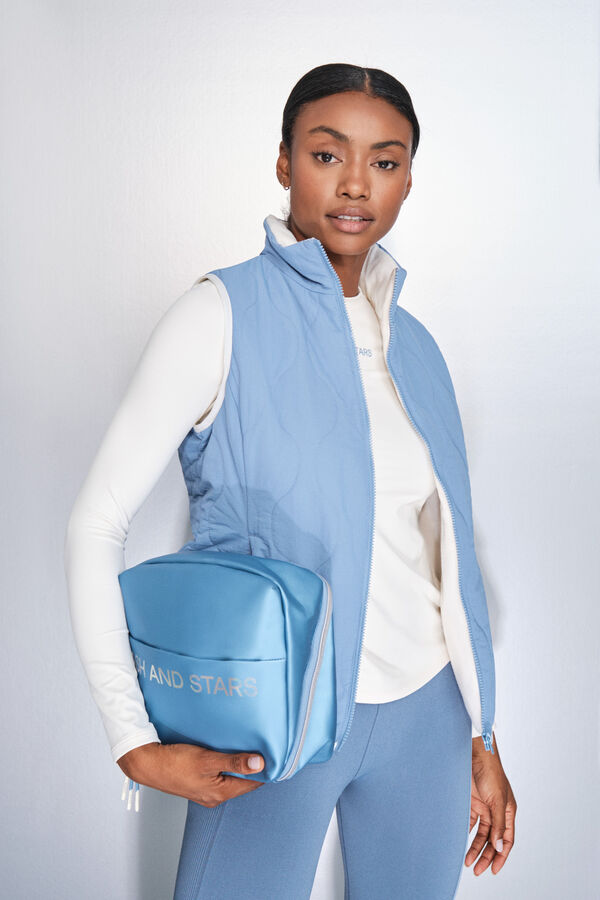 Dash and Stars Plavi podstavljeni štepano prsluk blue