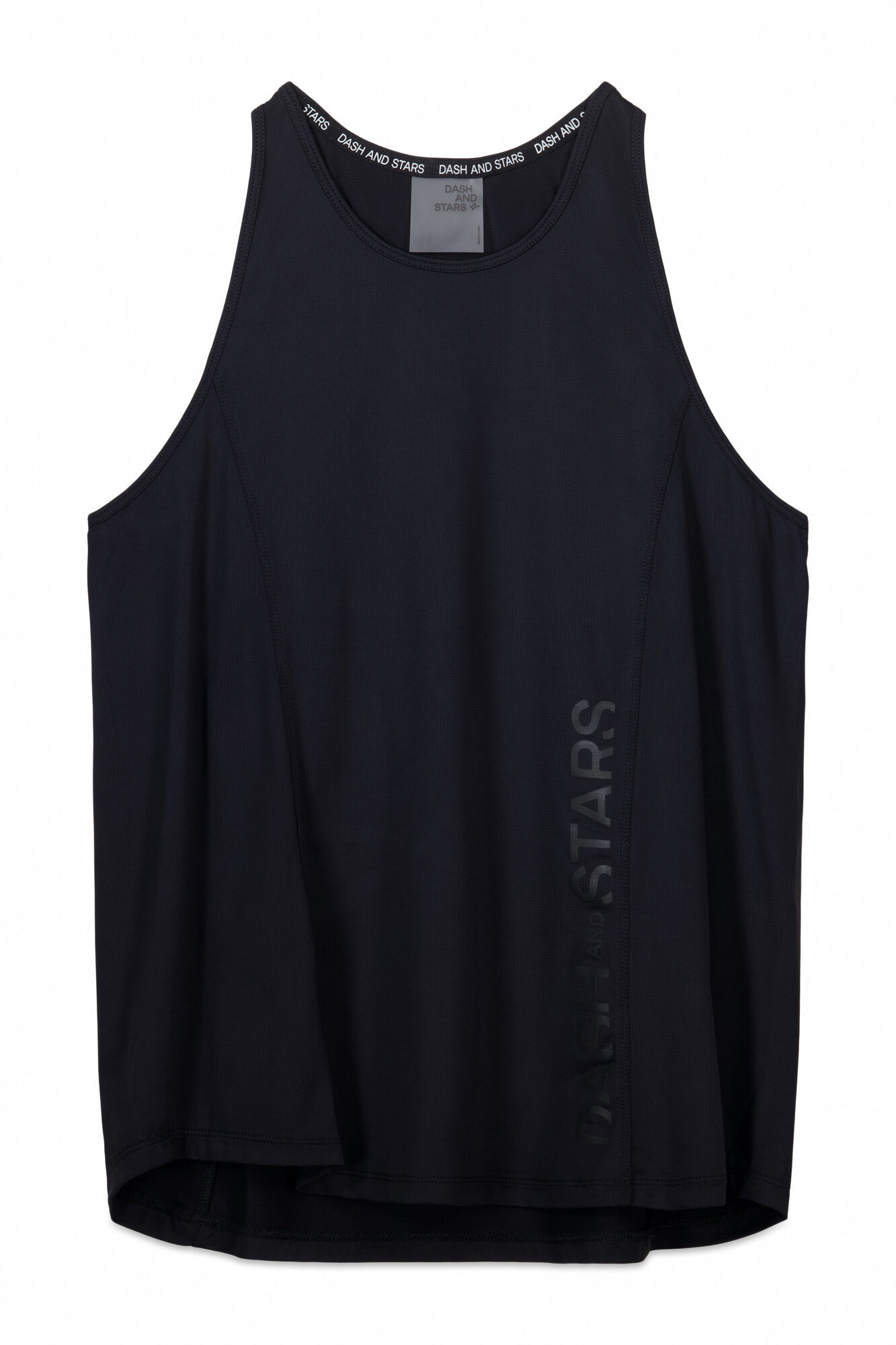 Dash and Stars Camiseta preta de microfibra halter &uacute;nica