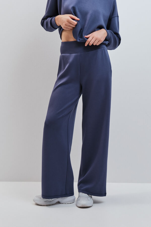 Dash and Stars Plave &scaron;iroke pantalone od modala blue