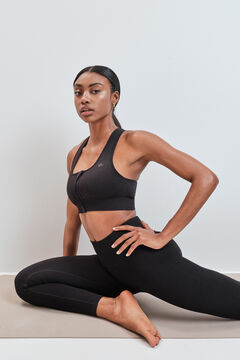 Dash and Stars Fekete k&ouml;z&eacute;pen cipz&aacute;ras SEAMLESS FIT sportmelltart&oacute;