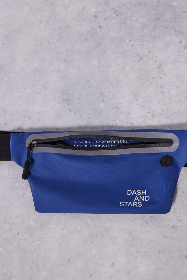 Dash and Stars Extra flat blue bum bag blue
