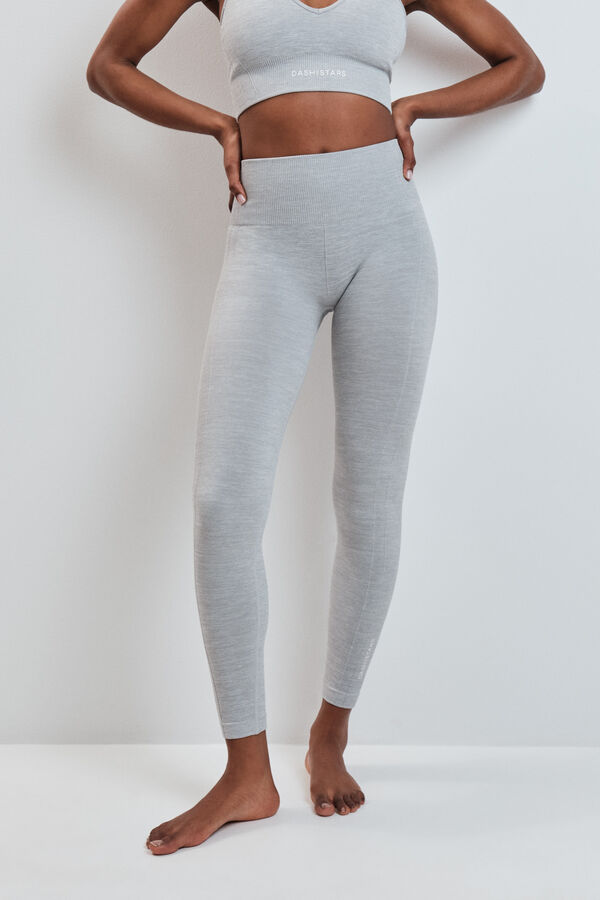 Dash and Stars Grey long leggings SEAMLESS COMFORT grey