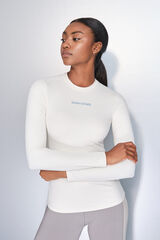 Dash and Stars Bela majica dugi rukav beige