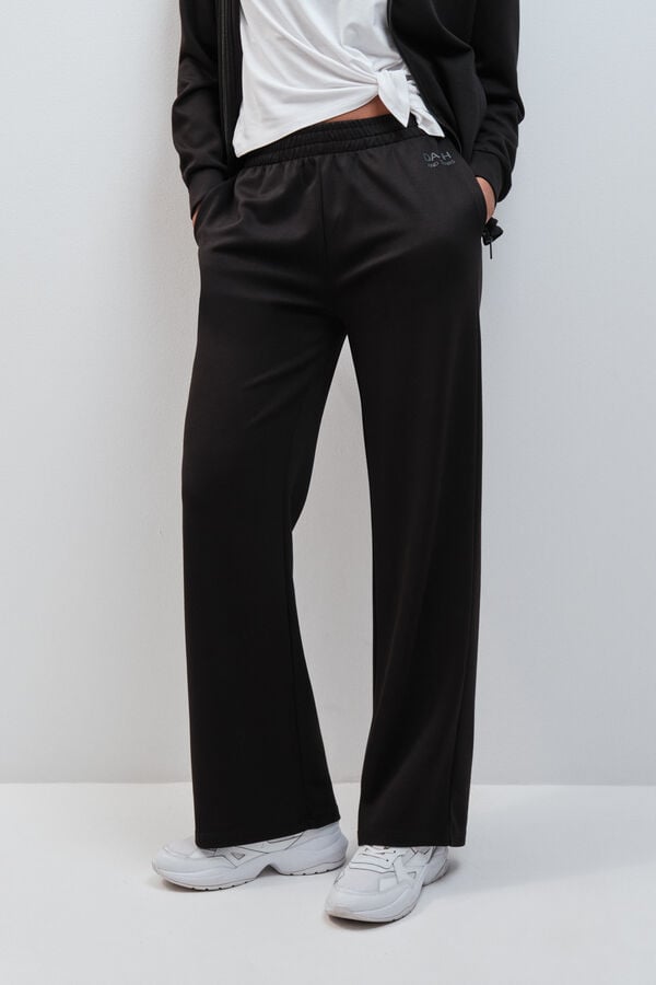 Dash and Stars Crne duge pantalone meke na dodir black