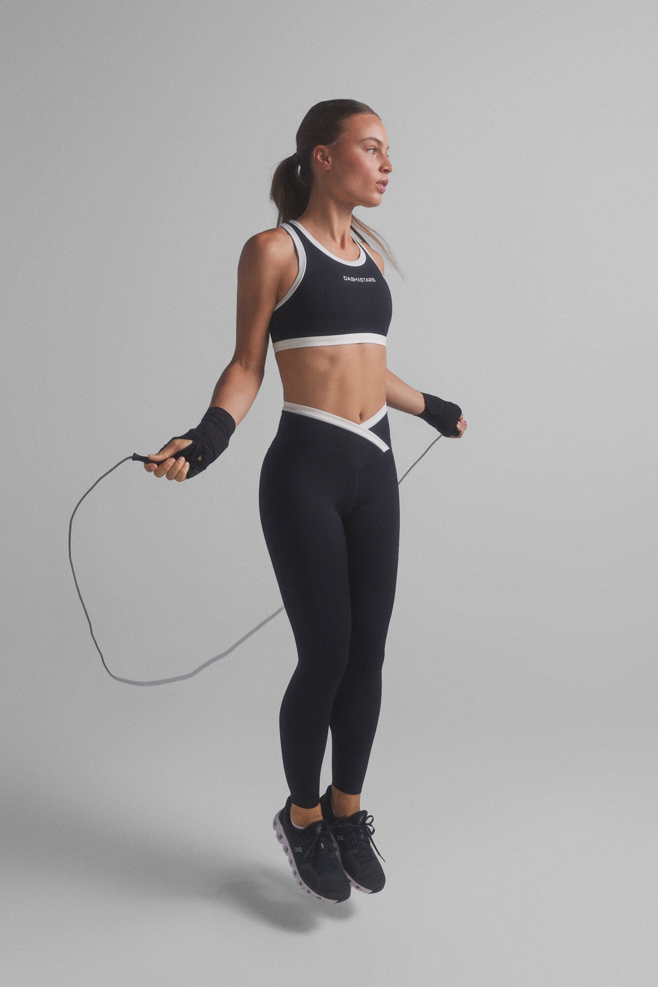 Dash and Stars Crne helanke 4D STRETCH.