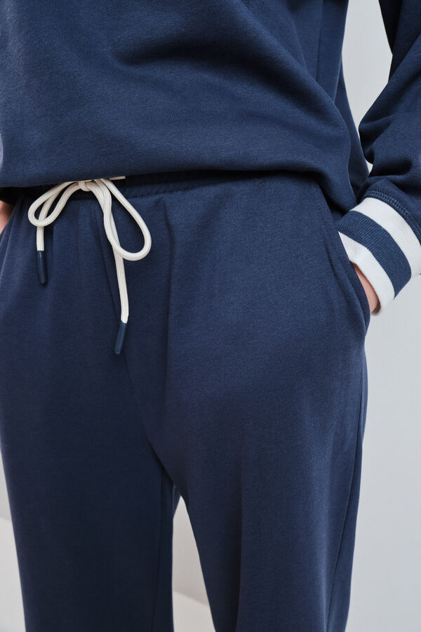 Dash and Stars Plave pli&scaron;ane ravne pantalone blue