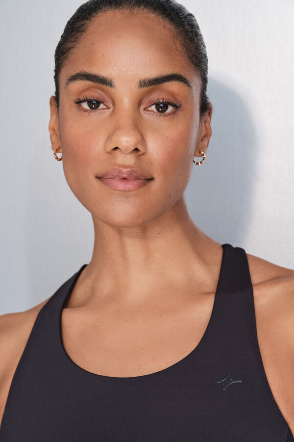 Dash and Stars Soutien-gorge de sport noir extensible 4D noir