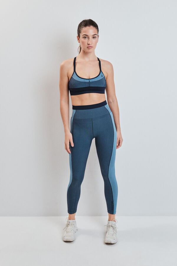 Dash and Stars Plave skraćene helanke bez &scaron;avova COMFORT blue