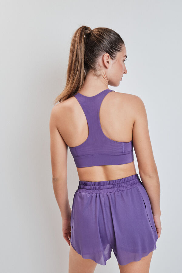 Dash and Stars Purple mesh ultra-light short pink