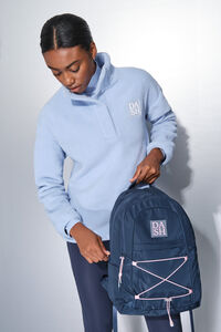 Dash and Stars Plavi sportski ranac sa ružičastim gumicama