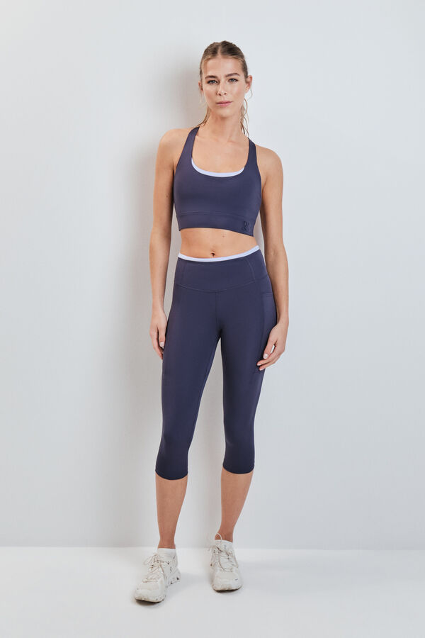 Dash and Stars Siv 4D STRETCH sportski grudnjak blue