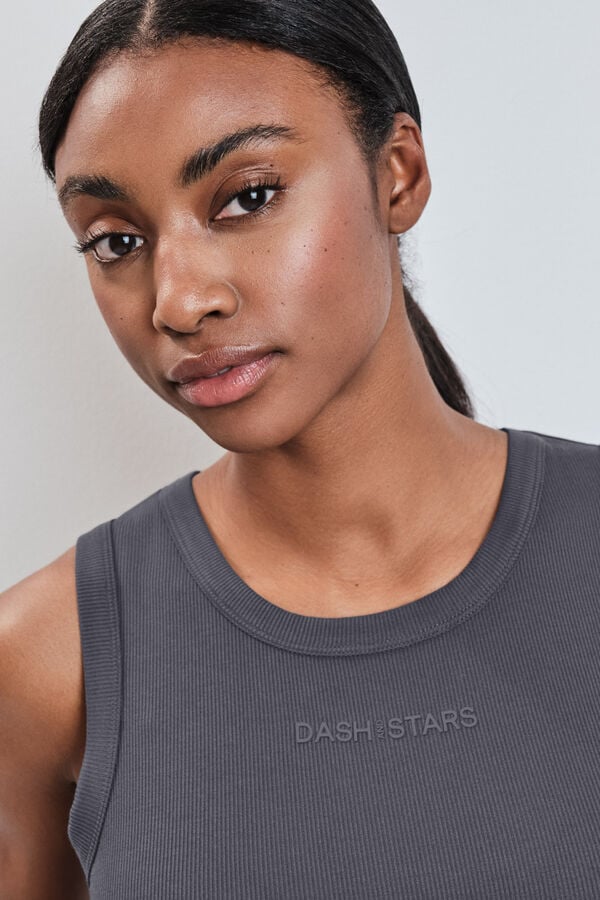 Dash and Stars Siva rebrasta majica bez rukava grey