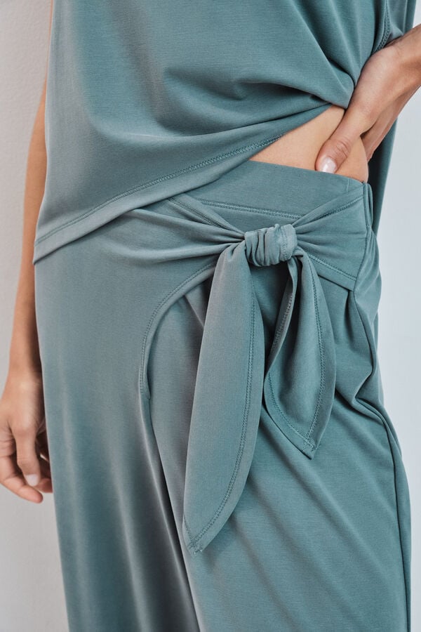 Dash and Stars Zelene duge palazzo pantalone mekane na dodir green