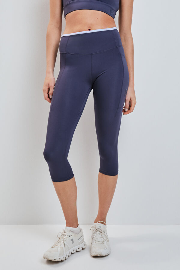 Dash and Stars Sive kapri helanke 4D STRETCH blue