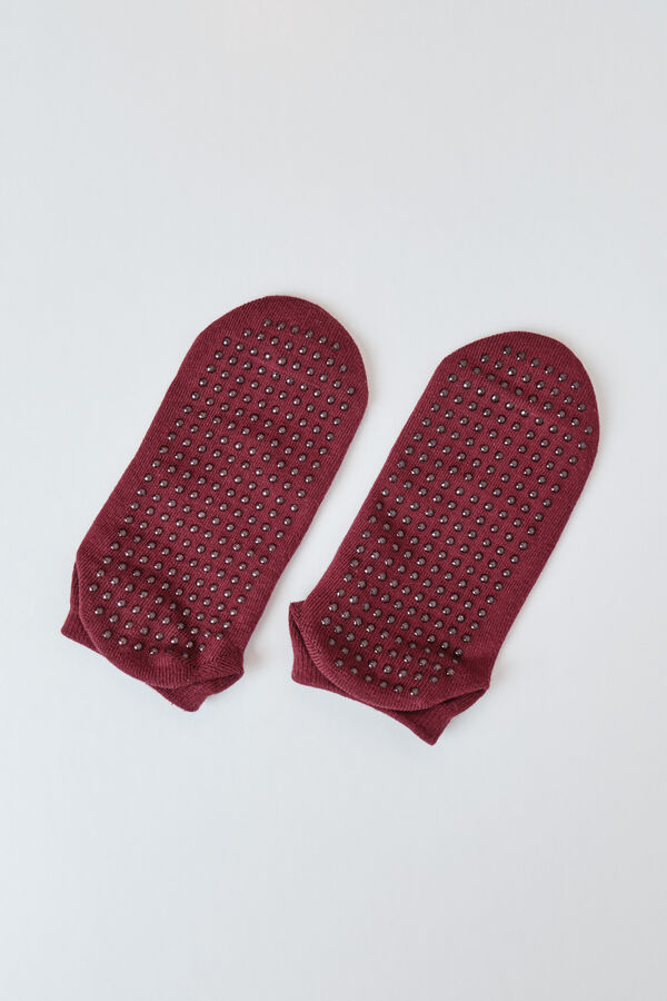 Dash and Stars Calcetines algod&oacute;n zapatilla ballet granate rojo