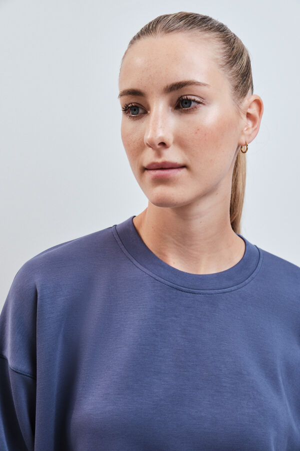 Dash and Stars Sweatshirt college em modal azul azul