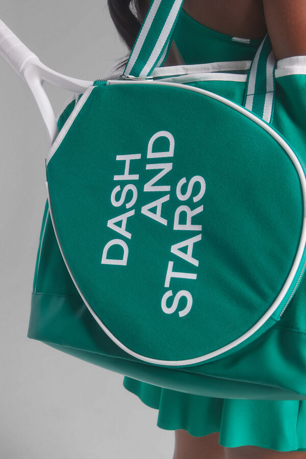 Dash and Stars Green paddle tennis tote bag green