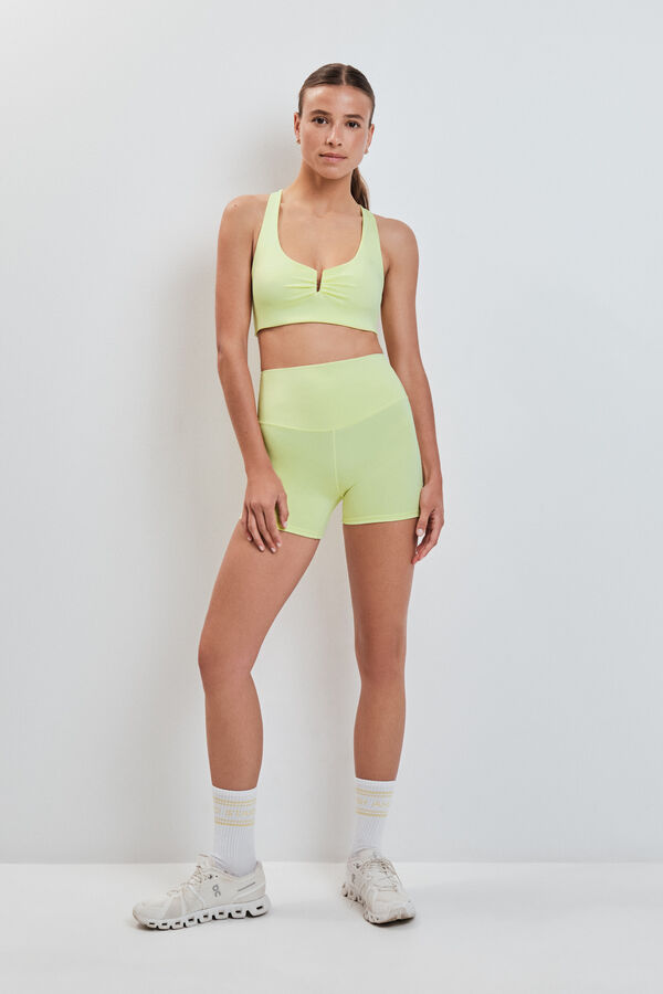 Dash and Stars Žute kratke 4D STRETCH helanke printed