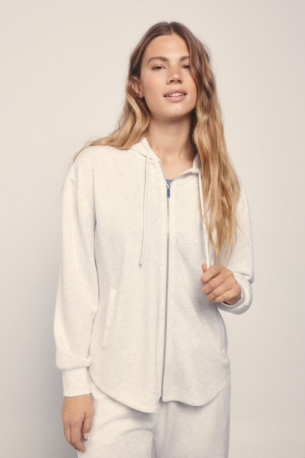 Dash and Stars Jakna od modalnog materijala sa mekim dodirom u sivoj boji beige