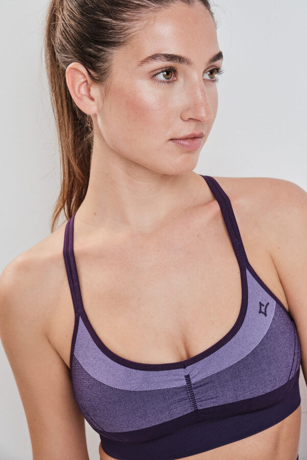 Dash and Stars Purple sports bra SEAMLESS COMFORT pink