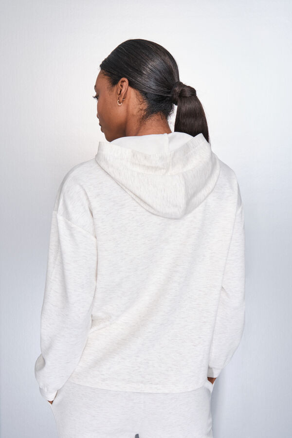 Dash and Stars Bela drapirana duks beige