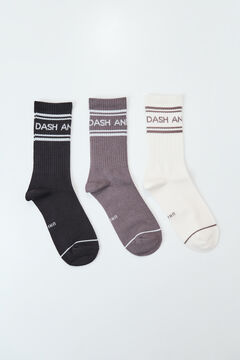 Dash and Stars Pakovanje 3 pamučne čarape srednje dužine white