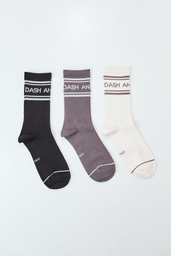 Dash and Stars Pakovanje 3 pamučne čarape srednje dužine white