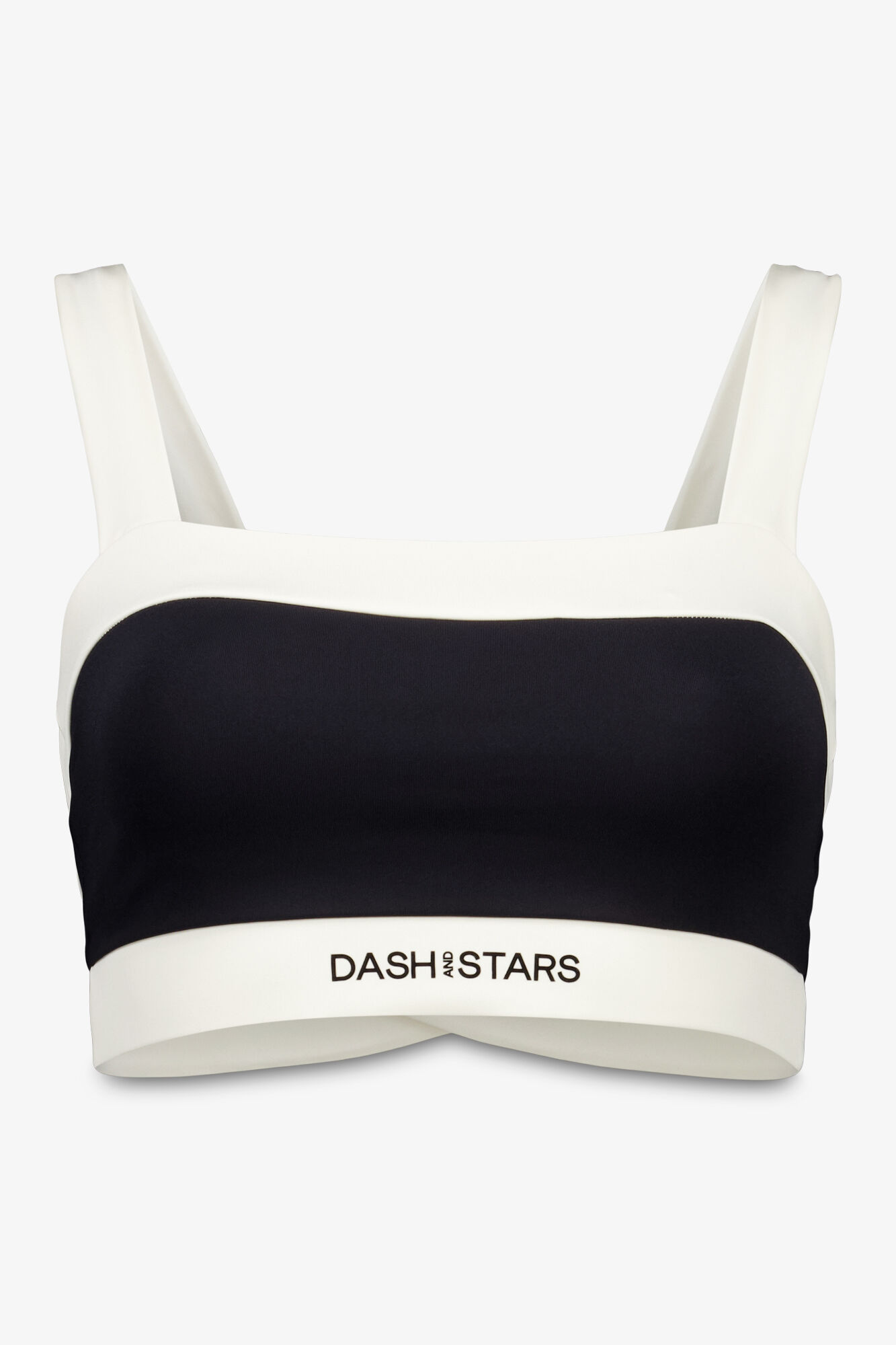 Dash and Stars 4D Stretch bandeau sportski grudnjak u crno-beloj boji