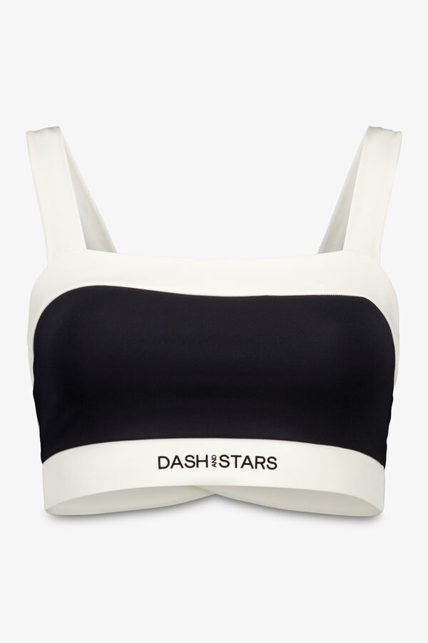 Dash and Stars 4D Stretch bandeau sportski grudnjak u crno-beloj boji black